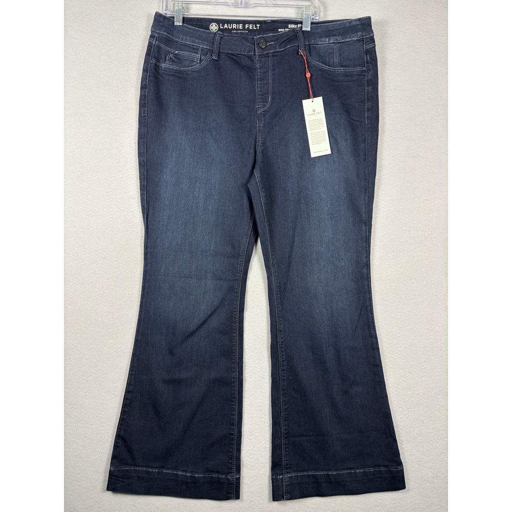 Laurie Felt Silky Flare Jeans Vital Stretch 1XP Dark Wash Indigo Denim